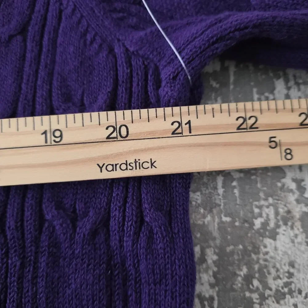 St. John's Bay Purple Cable Knit Turtleneck Sweater Women's Size XXL